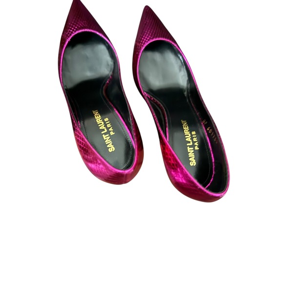 Saint Laurent Zoe 85 Pumps – Metallic Fuchsia Ayers Snakeskin –‎ Size 36/ US 6 - Picture 2 of 9